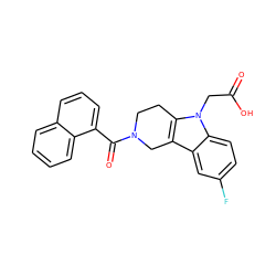 O=C(O)Cn1c2c(c3cc(F)ccc31)CN(C(=O)c1cccc3ccccc13)CC2 ZINC000091291806