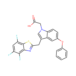 O=C(O)Cn1cc(Cc2nc3c(F)c(F)cc(F)c3s2)c2cc(Oc3ccccc3)ccc21 ZINC000011536155