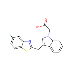 O=C(O)Cn1cc(Cc2nc3cc(F)ccc3s2)c2ccccc21 ZINC000003814350