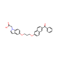 O=C(O)Cn1ccc2cc(OCCCOc3ccc4cc(C(=O)c5ccccc5)ccc4c3)ccc21 ZINC000013681513