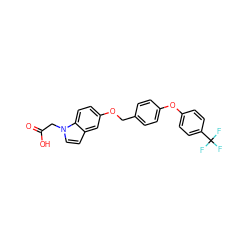 O=C(O)Cn1ccc2cc(OCc3ccc(Oc4ccc(C(F)(F)F)cc4)cc3)ccc21 ZINC000028822722