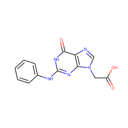 O=C(O)Cn1cnc2c(=O)[nH]c(Nc3ccccc3)nc21 ZINC000001650298