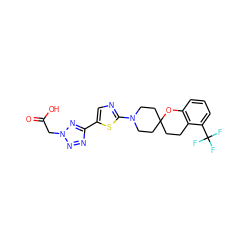 O=C(O)Cn1nnc(-c2cnc(N3CCC4(CCc5c(cccc5C(F)(F)F)O4)CC3)s2)n1 ZINC000068245866