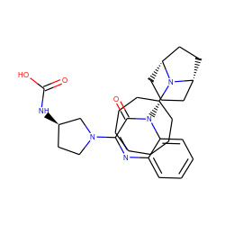 O=C(O)N[C@@H]1CCN(c2nc3ccccc3n([C@@H]3C[C@@H]4CC[C@H](C3)N4C3CCCCCCC3)c2=O)C1 ZINC000148269068