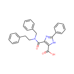 O=C(O)c1[nH]c(-c2ccccc2)nc1C(=O)N(CCc1ccccc1)Cc1ccccc1 ZINC000064527446