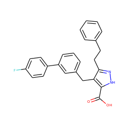 O=C(O)c1[nH]nc(CCc2ccccc2)c1Cc1cccc(-c2ccc(F)cc2)c1 ZINC000095557673