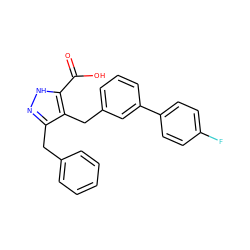 O=C(O)c1[nH]nc(Cc2ccccc2)c1Cc1cccc(-c2ccc(F)cc2)c1 ZINC000095555191