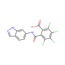 O=C(O)c1c(Cl)c(Cl)c(Cl)c(Cl)c1C(=O)Nc1ccc2cn[nH]c2c1 ZINC000000641395