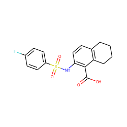 O=C(O)c1c(NS(=O)(=O)c2ccc(F)cc2)ccc2c1CCCC2 ZINC000006733322