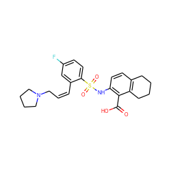 O=C(O)c1c(NS(=O)(=O)c2ccc(F)cc2/C=C\CN2CCCC2)ccc2c1CCCC2 ZINC000014964886