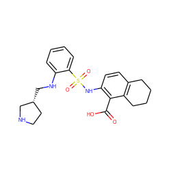 O=C(O)c1c(NS(=O)(=O)c2ccccc2NC[C@@H]2CCNC2)ccc2c1CCCC2 ZINC000014964516