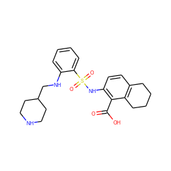 O=C(O)c1c(NS(=O)(=O)c2ccccc2NCC2CCNCC2)ccc2c1CCCC2 ZINC000014964525