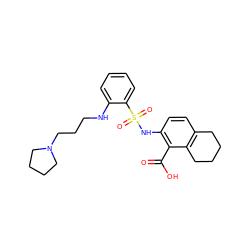 O=C(O)c1c(NS(=O)(=O)c2ccccc2NCCCN2CCCC2)ccc2c1CCCC2 ZINC000014964487