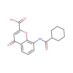 O=C(O)c1cc(=O)c2cccc(NC(=O)C3CCCCC3)c2o1 ZINC000096271906