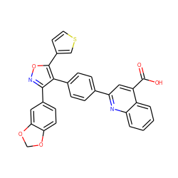 O=C(O)c1cc(-c2ccc(-c3c(-c4ccc5c(c4)OCO5)noc3-c3ccsc3)cc2)nc2ccccc12 ZINC000038140345