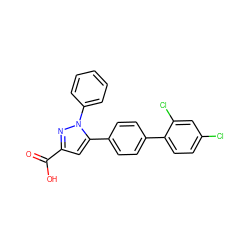 O=C(O)c1cc(-c2ccc(-c3ccc(Cl)cc3Cl)cc2)n(-c2ccccc2)n1 ZINC000013534731