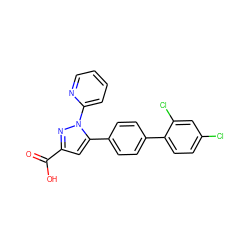 O=C(O)c1cc(-c2ccc(-c3ccc(Cl)cc3Cl)cc2)n(-c2ccccn2)n1 ZINC000013534762