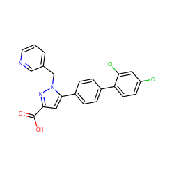 O=C(O)c1cc(-c2ccc(-c3ccc(Cl)cc3Cl)cc2)n(Cc2cccnc2)n1 ZINC000013534789