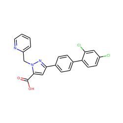 O=C(O)c1cc(-c2ccc(-c3ccc(Cl)cc3Cl)cc2)nn1Cc1ccccn1 ZINC000013534797