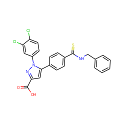 O=C(O)c1cc(-c2ccc(C(=S)NCc3ccccc3)cc2)n(-c2ccc(Cl)c(Cl)c2)n1 ZINC000299862247