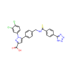 O=C(O)c1cc(-c2ccc(CNC(=S)c3ccc(-c4nnn[nH]4)cc3)cc2)n(-c2ccc(Cl)c(Cl)c2)n1 ZINC000299866498