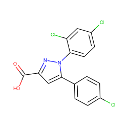 O=C(O)c1cc(-c2ccc(Cl)cc2)n(-c2ccc(Cl)cc2Cl)n1 ZINC000005675839