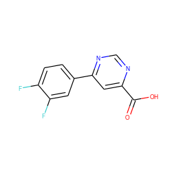 O=C(O)c1cc(-c2ccc(F)c(F)c2)ncn1 ZINC000071546918