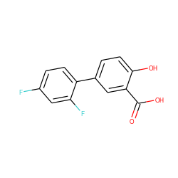 O=C(O)c1cc(-c2ccc(F)cc2F)ccc1O ZINC000000020243