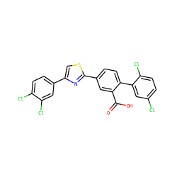 O=C(O)c1cc(-c2nc(-c3ccc(Cl)c(Cl)c3)cs2)ccc1-c1cc(Cl)ccc1Cl ZINC000219600643