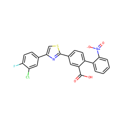 O=C(O)c1cc(-c2nc(-c3ccc(F)c(Cl)c3)cs2)ccc1-c1ccccc1[N+](=O)[O-] ZINC000204999624