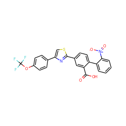 O=C(O)c1cc(-c2nc(-c3ccc(OC(F)(F)F)cc3)cs2)ccc1-c1ccccc1[N+](=O)[O-] ZINC000204974170