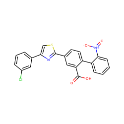 O=C(O)c1cc(-c2nc(-c3cccc(Cl)c3)cs2)ccc1-c1ccccc1[N+](=O)[O-] ZINC000204999596