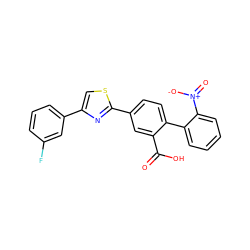 O=C(O)c1cc(-c2nc(-c3cccc(F)c3)cs2)ccc1-c1ccccc1[N+](=O)[O-] ZINC000204999682