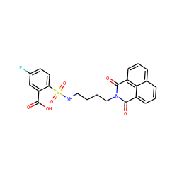 O=C(O)c1cc(F)ccc1S(=O)(=O)NCCCCN1C(=O)c2cccc3cccc(c23)C1=O ZINC000299830623