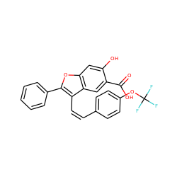 O=C(O)c1cc2c(/C=C\c3ccc(OC(F)(F)F)cc3)c(-c3ccccc3)oc2cc1O ZINC000095593706