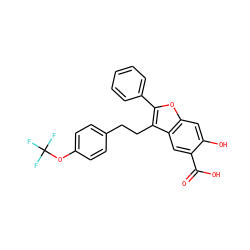 O=C(O)c1cc2c(CCc3ccc(OC(F)(F)F)cc3)c(-c3ccccc3)oc2cc1O ZINC000095596270