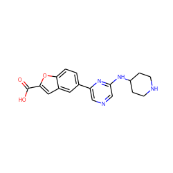 O=C(O)c1cc2cc(-c3cncc(NC4CCNCC4)n3)ccc2o1 ZINC000071282344