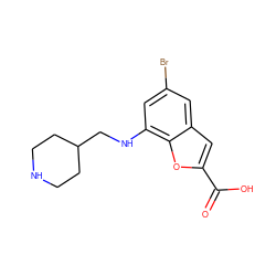 O=C(O)c1cc2cc(Br)cc(NCC3CCNCC3)c2o1 ZINC000071294754