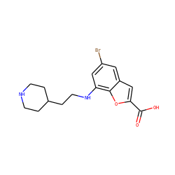 O=C(O)c1cc2cc(Br)cc(NCCC3CCNCC3)c2o1 ZINC000071282331