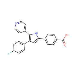 O=C(O)c1ccc(-c2cc(-c3ccc(F)cc3)c(-c3ccncc3)[nH]2)cc1 ZINC000027719022