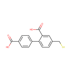 O=C(O)c1ccc(-c2ccc(CS)cc2C(=O)O)cc1 ZINC000095571874