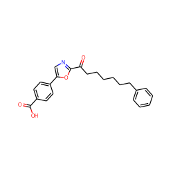 O=C(O)c1ccc(-c2cnc(C(=O)CCCCCCc3ccccc3)o2)cc1 ZINC000035259954