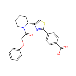 O=C(O)c1ccc(-c2nc([C@H]3CCCCN3C(=O)COc3ccccc3)cs2)cc1 ZINC000118601542