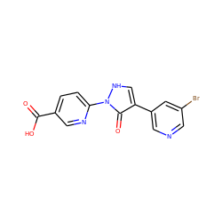 O=C(O)c1ccc(-n2[nH]cc(-c3cncc(Br)c3)c2=O)nc1 ZINC000043195431