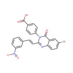 O=C(O)c1ccc(-n2c(/C=C/c3cccc([N+](=O)[O-])c3)nc3ccc(Br)cc3c2=O)cc1 ZINC000058575399