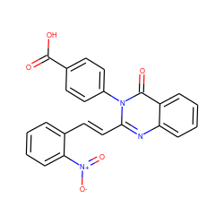 O=C(O)c1ccc(-n2c(/C=C/c3ccccc3[N+](=O)[O-])nc3ccccc3c2=O)cc1 ZINC000013087018