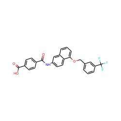 O=C(O)c1ccc(C(=O)Nc2ccc3c(OCc4cccc(C(F)(F)F)c4)cccc3c2)cc1 ZINC000013560106