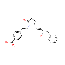 O=C(O)c1ccc(CCN2C(=O)CC[C@@H]2/C=C/[C@@H](O)Cc2ccccc2)cc1 ZINC000003928071