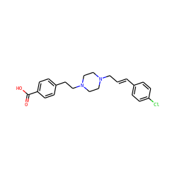 O=C(O)c1ccc(CCN2CCN(C/C=C/c3ccc(Cl)cc3)CC2)cc1 ZINC000019363819