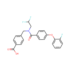 O=C(O)c1ccc(CN(CC(F)F)C(=O)c2ccc(Oc3ccccc3F)cc2)cc1 ZINC000584598275